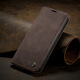 Luo Yi eignet sich für Apple 17 Promax Mobile Hülle iPhone17/16/15/14/Pro echte Lederflip Magnetic Leder Hülle Full-Pack Anti-Fall Silicon-Schutzhülle für Männer und Frauen High-End-Sinn [Brown-013] Retro Matte Lederhülle Apfel 14
