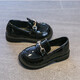 Yupinjia Girls' Leather Shoes British Retro Style Spring and Autumn New Children's Soft Soled Princess Shoes British Retro Single Shoes 5-10 Years Old Black 31 Inner Length 19cm