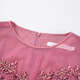 Ma Tiannu Spring and Summer New Pink Embroidered Lace Short Sleeve Dress Gown Hip MTS738DR0 Pink S