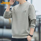 Jeep (JEEP) sweatshirt men's autumn and winter round neck long-sleeved T-shirt men's loose casual clothes men's camel XL