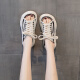 
SIPUWANG sandals for women in summer new open-toed fish mouth versatile casual dissolved sole ins trendy Roman shoes lace-up dad shoes women's shoes 9207 beige 40