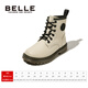 Belle Children's Shoes Girls Martin Boots Autumn and Winter Boys Warm Short Boots Children's Soft Sole Leather Boots Medium Big Children's Baby Boots Trend DE3891 Black 30