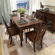 Kafanluo American country solid wood dining table restaurant dining table retro small apartment dining table and chair combination ash wood single sideboard all solid wood
