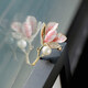 SNQP official quality Swarovski zirconium magnolia flower brooch for women high-end light luxury 7655-1 elegant flower brooch pink