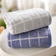 Jialiya towel home textile classic plaid series Xinjiang cotton strong water-absorbent face washcloth 2 pack blue/grey