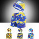 GUBPMTSHIM new children's shorts cartoon printed boxers beach little boy seaside swimsuit boy swimming comfortable swimming trunks lake blue bottom small shark yk4807 one size [40-75Jin [Jin equals 0.5 kg]]
