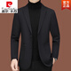 皮尔卡丹（pierre cardin）休闲西装男2024新款男士西服中年单西春秋外套修身爸爸上衣 湖蓝ZJ9889 170/M
