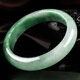 Private oil green half mountain and half water jadeite bracelet for women Burmese ice waxy jadeite (processed) jade bracelet as a gift for mother. The inner diameter of the bracelet is 54-55mm.