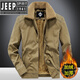 Jeep Spirit2025 Jacke Herren Winter Revers plus Fleece verdickte Jacke Baumwollshorts mittlere Baumwollkleidung im mittleren Alter Militär 3xl