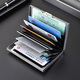 Sac de cartes en acier inoxydable Tishun pour homme de brossage antivol masculin mâle et femelle Carte antidémagnétisation Boîte de conducteur Small Carte Cover Bank Bank Carte Silder Slots 10 Card Slots (peut être placé sur le permis de conduire)
