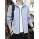 JEANSWEST spring and autumn coat men's 2025 new spring thin solid color stand-up collar loose windbreaker casual jacket top JK8302 dark gray regular L