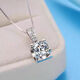 Fat Donglai same style platinum bull head pendant moissanite 18K diamond necklace 1 carat AU750 shopping mall same style female bull head full diamond 18K single pendant