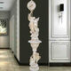 European floor clock living room vertical clock fashion creative floor ornament decoration simple pendulum clock ivory white 109+838 gold