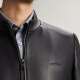 Siete marcas [piel de oveja] chaqueta de cuero genuina para hombres 2025 Spring and Summer New Business Investment Black Standing Collar a prueba de viento L (175)