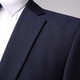 ROMON suit men's business slim formal dress groomsmen suit groom suit single button suit navy blue XL