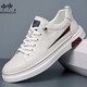 Zapatos de hombres Heni Paul, zapatos de cuero de cuero genuino de alta gama de hombres, zapatos de alta gama de hombres, zapatos blancos casuales para hombres, blanca plana 9908 42
