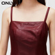 ONLY秋冬时尚休闲百搭纯色吊带百褶连衣裙女|12347Y001 HAZ檀木红ROSEWOOD_LEATHER23 S 160/80A