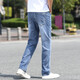 WEIQIAN (WEIQIAN) jeans men's summer thin pants men's loose straight large size men's pants new casual trousers trend 7011 dark blue +070 light blue 32
