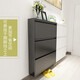 Gabinete de calzado Biwell Ultra-Dino 15 cm Corredor extremadamente estrecho Entrada Gabinete Entrada de entrada Puerta de almacenamiento Gabinete de almacenamiento Catadería de zapatos Integrado contra la pared 655 ancho de tres capas-Gris-Gris
