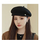 HUIGYAAY light luxury wool beret hat for women, Korean autumn and winter new style, small fashionable painter's hat, British retro beret hat, milky white M (56-58cm)