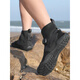 Tibetan beauty era beach shoes, reef rowing shoes, diving boots, high waist, anti-cut, non-slip, snorkeling, swimming, wading and river fishing shoes, black 40
