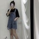 Yimuqi-Denim-Gurt-Shorts für Frauen koreanischer Stil locker Pass