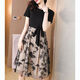 AIMANJIE light luxury brand celebrity temperament high-end dress for women this year's popular skirt for summer new embroidered mesh skirt black XL (recommended 112-122Jin [Jin equals 0.5 kg])
