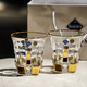 BOHEMIA Czech imported crystal glass light luxury gold-painted whiskey wine beer glass gift wine set 2 gift boxes set hand-painted gold 2 gift boxes 300ml