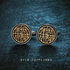 
KFLK French cufflinks men's sleeves and shirt buttons business gift shirt high-end cuff buttons metal lettering customization new product Changle Weiyang Cufflinks silver background gold lettering