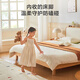 Jingjing Tokyo Made Home Cheese Solid Wood Children's Bed Set Modern Bedroom Soft Covered Bedside Small Apartment Bed + Mattress 1.2M