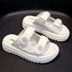 Guqian Sandals for Women 2025 Summer Wear Spea de playa de suela gruesa de alta gama para mujeres Velcro Sandalias de un botón para mujeres 6628 metros blancos 37 (235 mm)