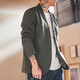 Madden Workwear American Casual Collarless Suit Jacket Men's Functional Versatile Jacket Commuting No-Iron Suit Top Dark Gray XL