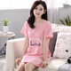 Mimanmei nightgown for women, summer pure cotton short-sleeved 2025 new home clothing Internet celebrity women summer over-knee pajamas C1105 M for women (75-95Jin [Jin equals 0.5 kg])