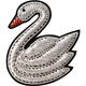 QUAMER exquisite high-end swan brooch for women Indian silk hand-embroidered clothes pin accessories chest swan brooch