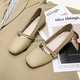 
Yupinjia Mary Zhen single shoes women's skirt small leather shoes one-foot Doudou women's shoes 2025 new flat grandma shoes apricot color 37