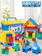 Blocs de construction de blocs JSGD Blocs de construction de blocs numériques créatifs 3D Puzzle tridimensionnel 3 à 6 ans 10 bébés à usage cérébral intellectuel Morandi [Débutants de base] 200 pièces de barils de stockage pour les blocs numériques en tous changements