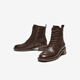 Bota Martin Bottes pour l'hiver pour femmes Nouvelles vaches de vache britannique Cowhide Texture à talon épais Bottes courtes 48017dd4 Brown 38 de la Saint-Valentin chinois 38