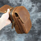 Kangaroo Crazy Horse Leather Belt Bag Men's Cowhide Multi-Function Small Bag Pendant Bag Genuine Leather Cigarette Bag Cell Phone Bag Wearing Belt Men's Bag Brown