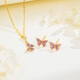 Zokai yellow 18K gold pendant butterfly necklace enamel necklace Chinese style birthday gift D11276