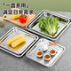 Shengnian stainless steel square tray commercial household dish plate fish plate punching plate dryer oil tray barbecue plate 410 material non-porous type extra thick type 50x50x4.8cm