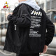 Scarecrow (MEXICAN) Jacket Men's Trendy Brand Versatile Workwear Style Jacket Loose Hooded Boys Top 9238 Black-22XL