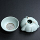 Xunru Ru kiln tea drain Kung Fu tea set accessories filter high-end ceramic tea ceremony tea filter tea residue mesh tea drain set Tianqing lotus tea drain set