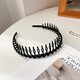 Korean version of toothed non-slip frosted hair hoop for face washing, special temperament pressing hair hoop, sweet internet celebrity female wavy frosted headband, candy color personalized broken hair pressing and face washing headband 9274I black hair hoop