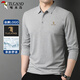 Woodpecker (TUCANO) long-sleeved T-shirt men's spring and autumn business casual lapel polo shirt classic versatile top men's light gray XL