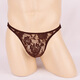 
Ye Zimei Men's sexy underwear Men's ultra-thin transparent lace seductive thong sexy underwear perspective T-pants 4086 Coffee color All size
