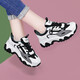 Guci HEAVEN 2024 new casual shoes for autumn women's shoes thick sole sneakers breathable and comfortable high heeled travel shoes 58309 black 37