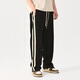 Coca-Cola Casual Pants Men's and Women's Summer Striped Loose Straight Sports Pants Black 2XL (170-190Jin Jin equals 0.5kg)