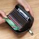 Qigeer Real Cowide Kartenbeutel für Männer Anti-Demagnetisierungskartenclip Ultra-dünn Anti-Diebstahl-Bürstenzertifikat Paket mit großer Kapazität von weiblichen Bankkarten Kleine Kartenclip schwarz [14 Gitter]