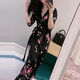 Zhidoudou Xi und Xi einteilige Kleidungsrock koreanische Version Slim and Gentle Style Beach Urlaub 3034 Schwarz 2xl