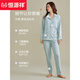 Hengyuanxiang couple pajamas for women in autumn and winter pure cotton long-sleeved home clothes for men, all-cotton casual loose outing suit 16851 simple gray-men M